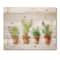 Designart - Cacti In Ceramic Pots In Gentle Tones I - Botanical Print on Natural Pine Wood